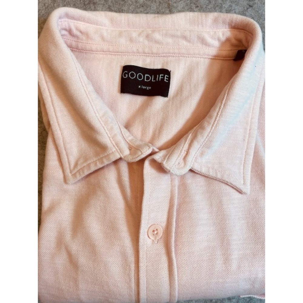 GOODLIFE Mens Pink Short Sleeve‎ Button Up Shirt Size Extra Large